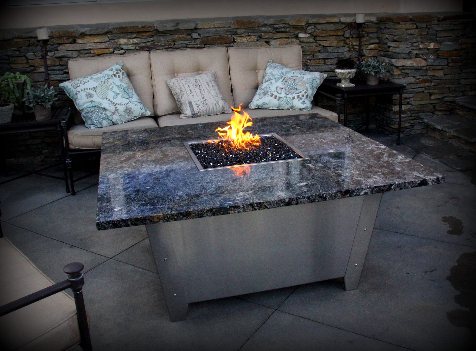 Fire tables near pools
