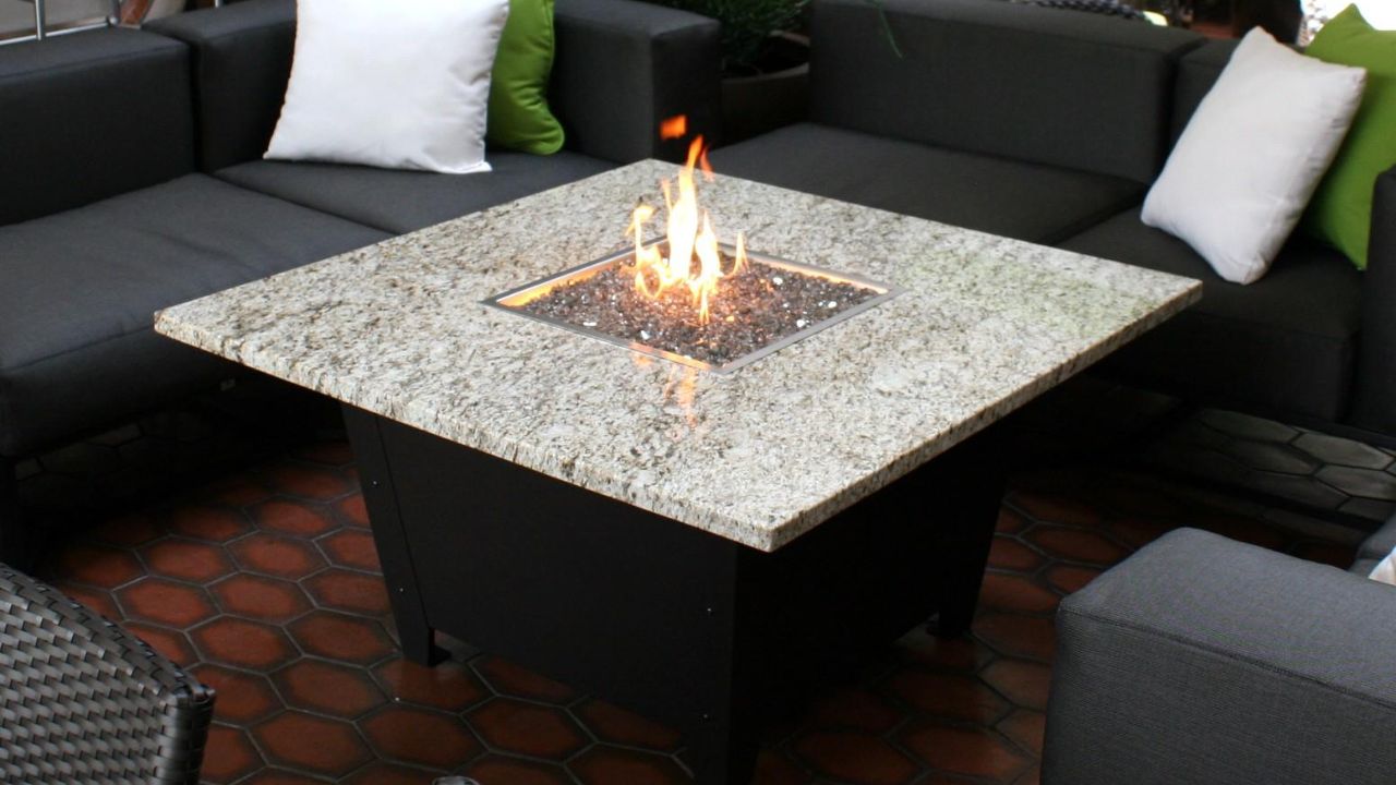 Fire tables under pergolas
