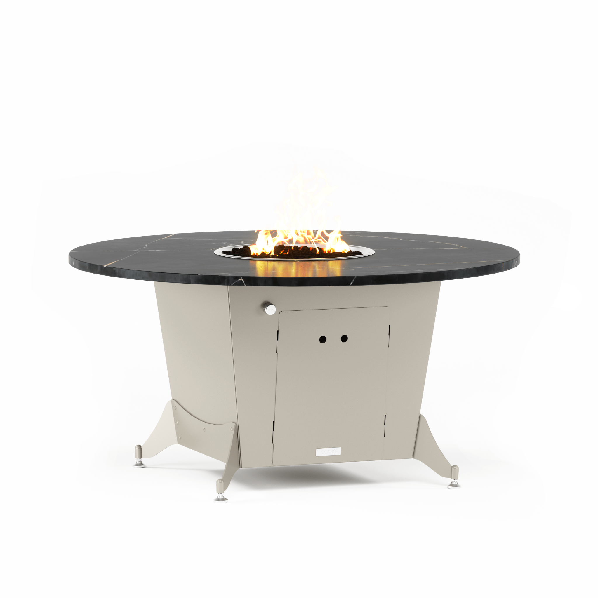 Newport Dining Round Fire Table - Cooke Furniture Store, Luxury from furnishing, Bespoke outdoor furnitures, Teak Outdoor Lounge Chair – Handcrafted Luxury
