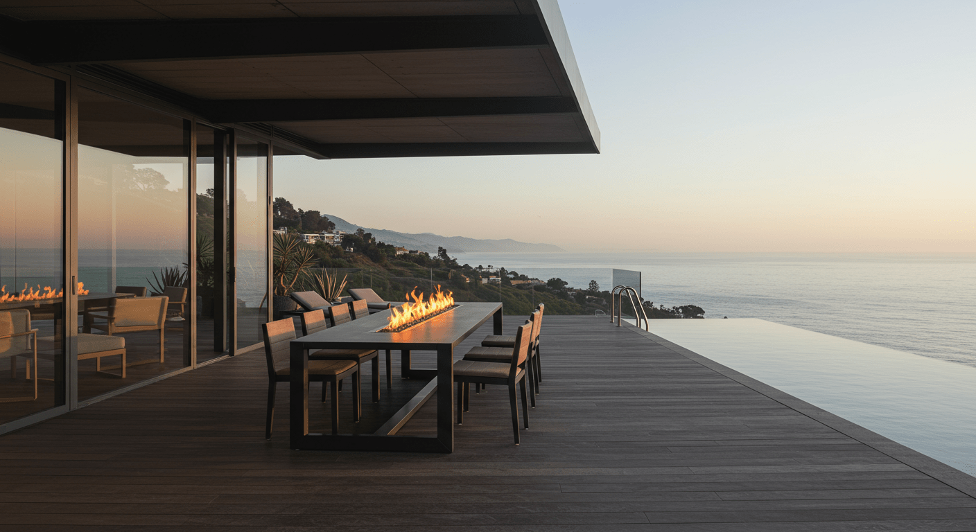Modern outdoor dining and bar sets made with premium materials.