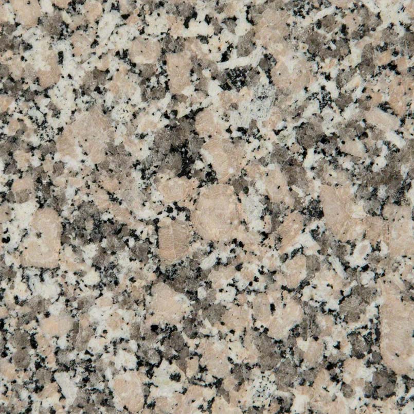 Barcelona granite swatch with beige, gray, and black speckled pattern—ideal for outdoor countertops, fire pit tables, and durable stone surfaces.