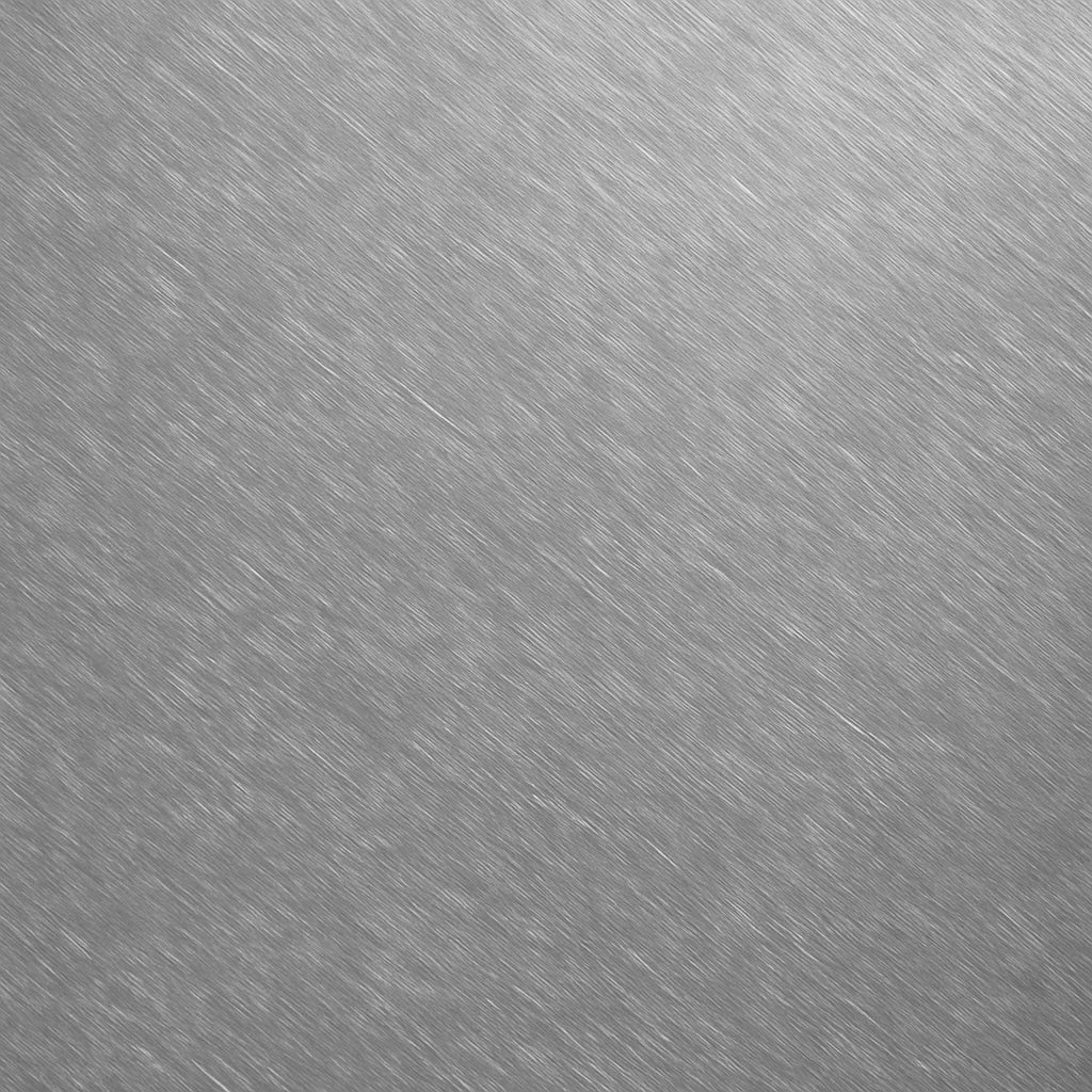 Brushed stainless steel swatch with sleek linear grain—ideal for durable, corrosion-resistant outdoor furniture and modern metal accents.