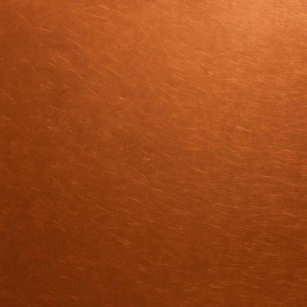 Copper electro-plating swatch with warm brushed finish—perfect for decorative metal accents, fixtures, and weather-resistant design details.